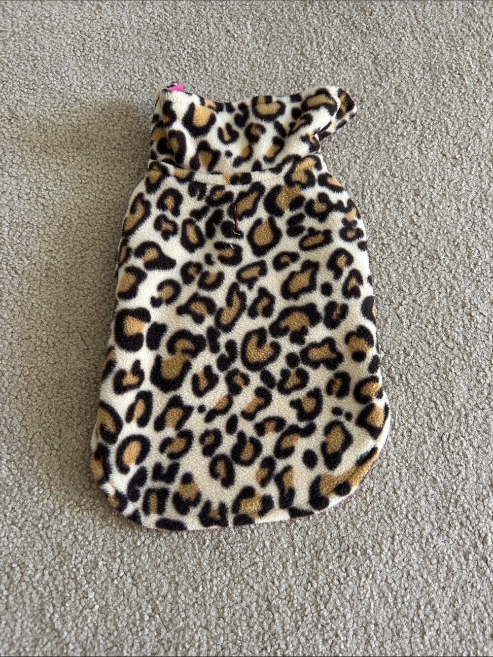 Leopard Velcro strap pet jacket with harness opening